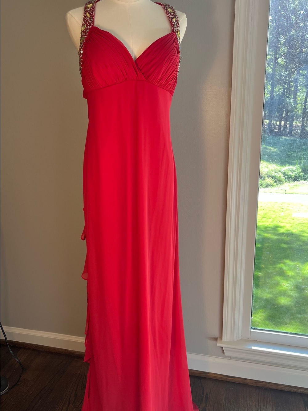 Red long gown